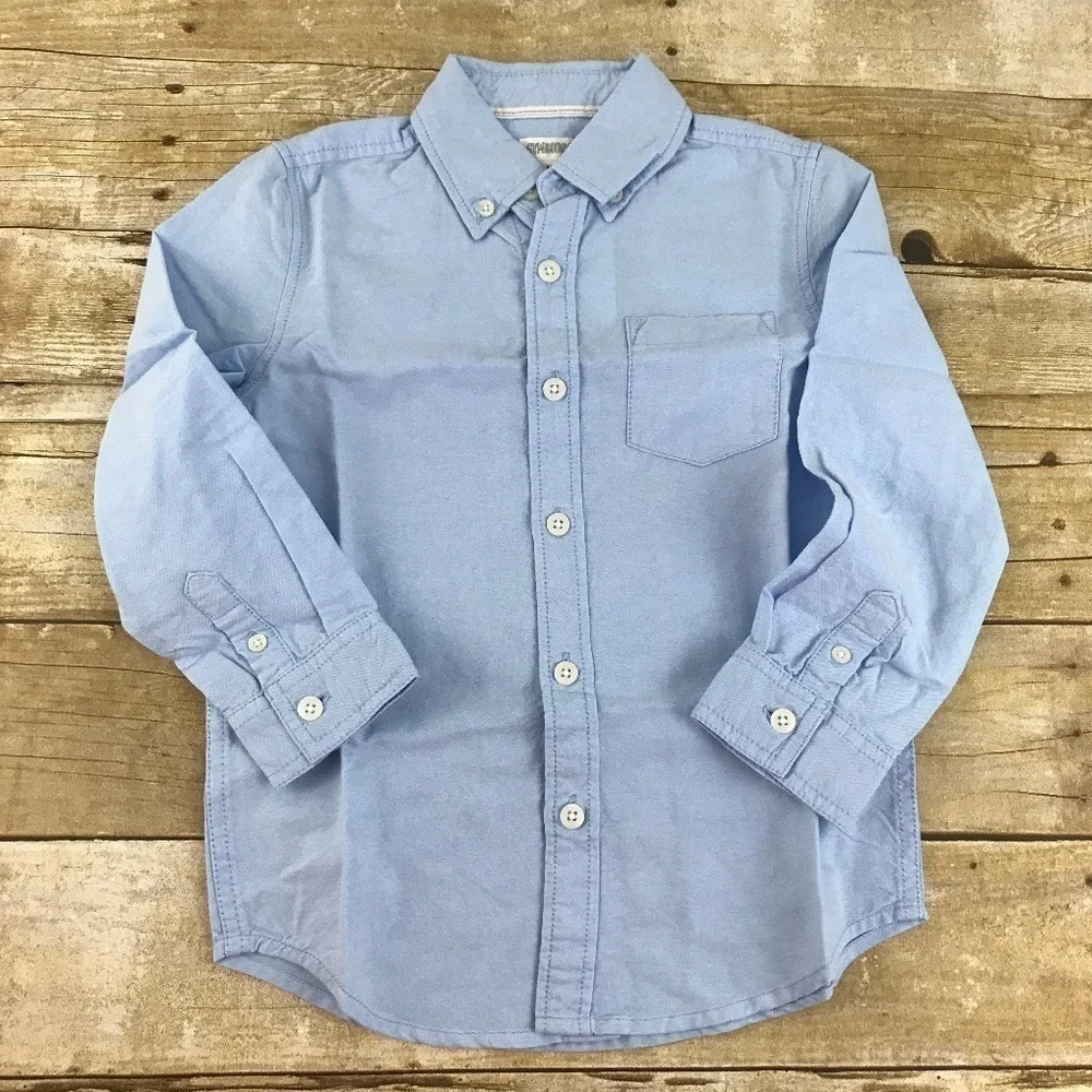Gymboree Boys Oxford Button Down‎ Shirt Blue NWT